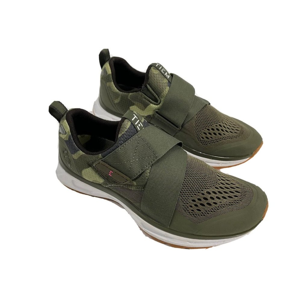 Tiem Cycling Bike Shoes Green Camo Clip In Sz 7